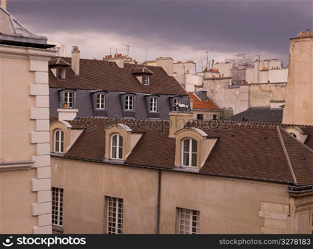 Roof Tops of buildings in Paris France