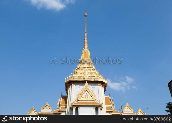 Roof tops the temple are decorated with artistic design uniqueness Thailand.