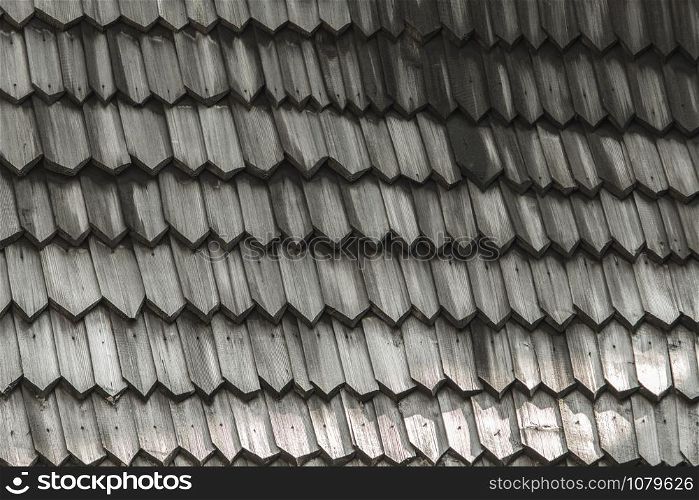 roofing from the plots of wood. the roof of an ancient castle. texture background