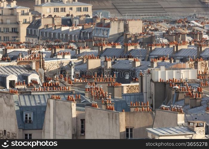 Roofs in Paris, France