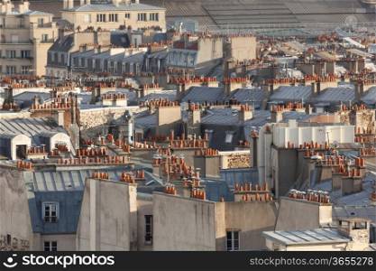 Roofs in Paris, France