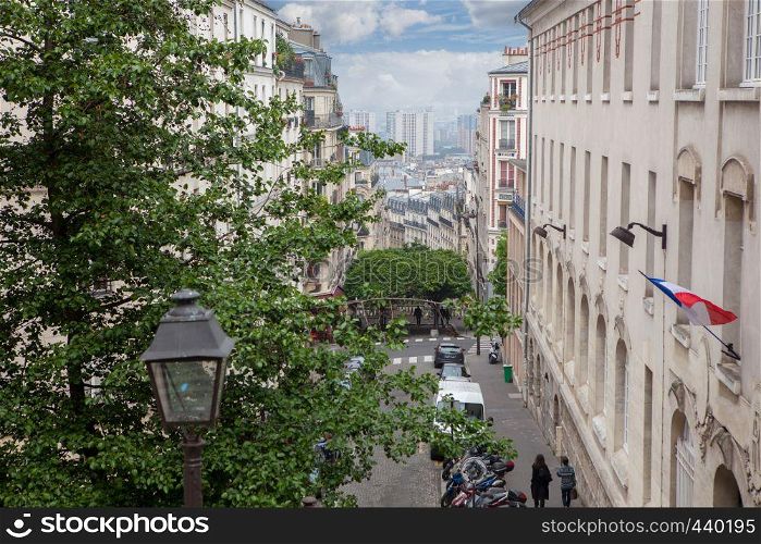 Roofs in residential quarter of Montmartre in Paris. Roofs in residential quarter of Montmartre