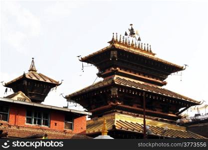 Roofs of buddhist temple in Patan, Nepal