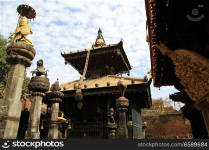 Roofs of hindu temple in Bhaktapur, Nepal
