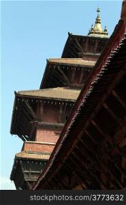 Roofs of king&rsquo;s palase on Durbar square in Patan, Nepal