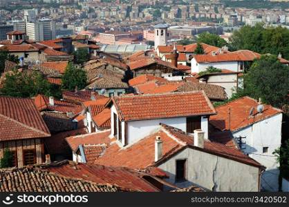 Roofs of old Ankara, capital of Turkey