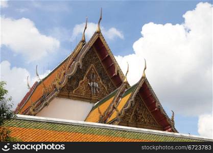 Roofs of temple in wat Suthat, Bangkok, Thailand