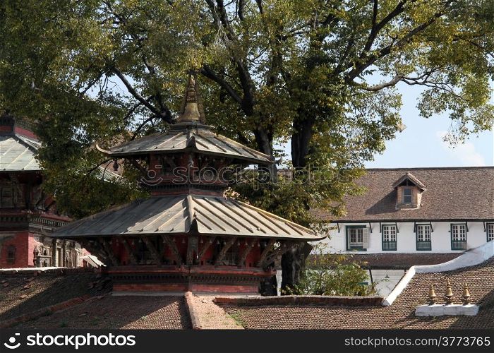 Roofs of the king&rsquo;s palace in Khatmandu, Nepal