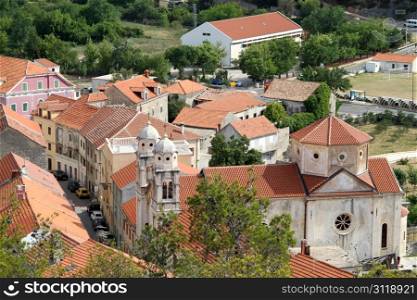 Roofs of town Skradin in Croatia