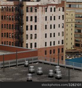 Rooftop of a building in Manhattan, New York City, U.S.A.
