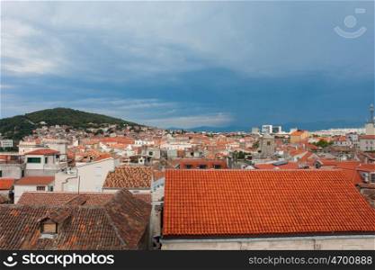 Rooftop View at buildings of old fortress in Split, Croatia