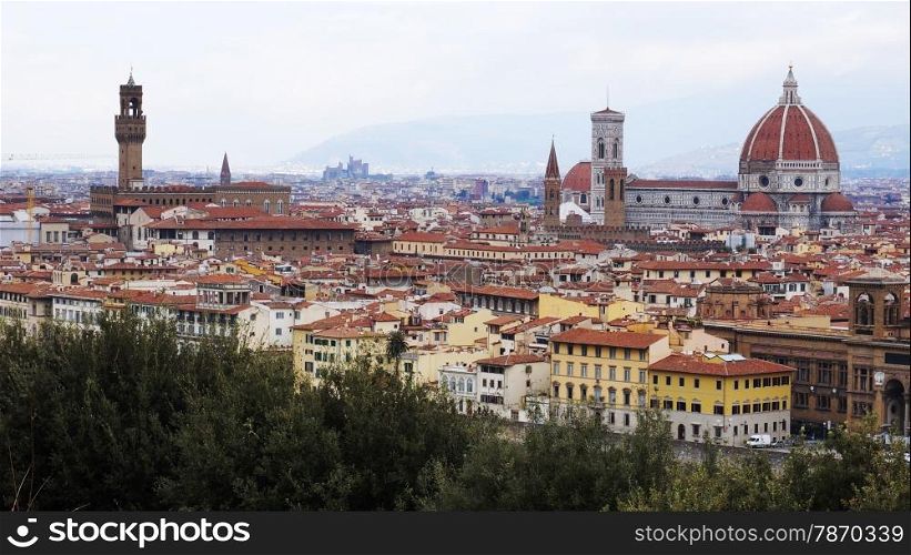 Rooftop view of Basilica di Santa Maria del Fiore in Florence,Italy