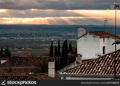 Rooftop view of houses in Andalusia,Spain