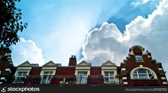 Rooftops and summer sky, South Kensington
