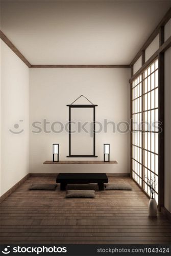 Room Japan Style - Mock up interior design. 3d rendering