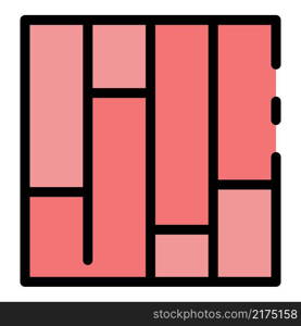 Room parquet icon. Outline room parquet vector icon color flat isolated. Room parquet icon color outline vector
