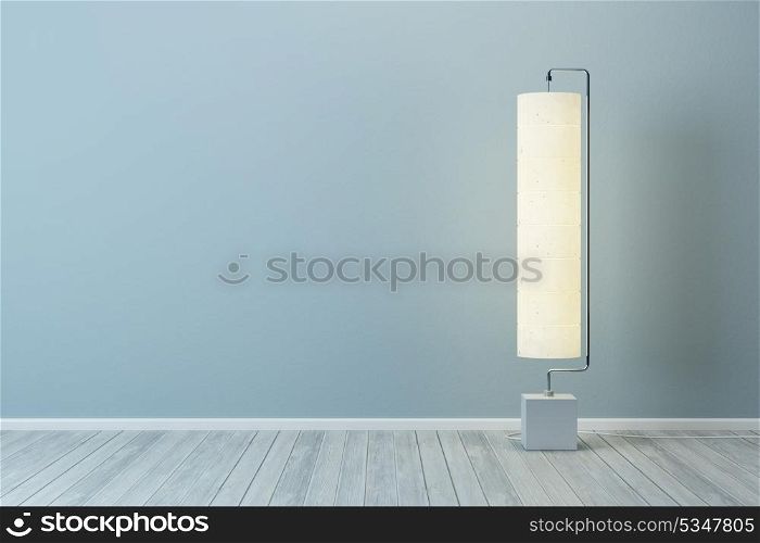 room with modern floor lamp