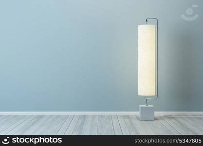 room with modern floor lamp