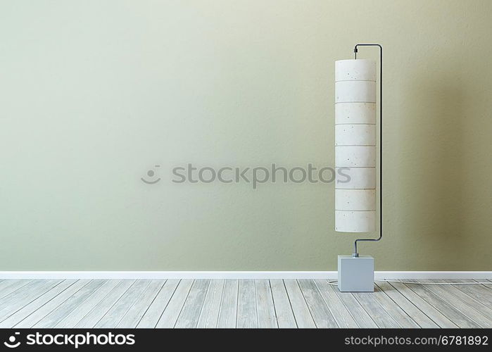 room with modern floor lamp