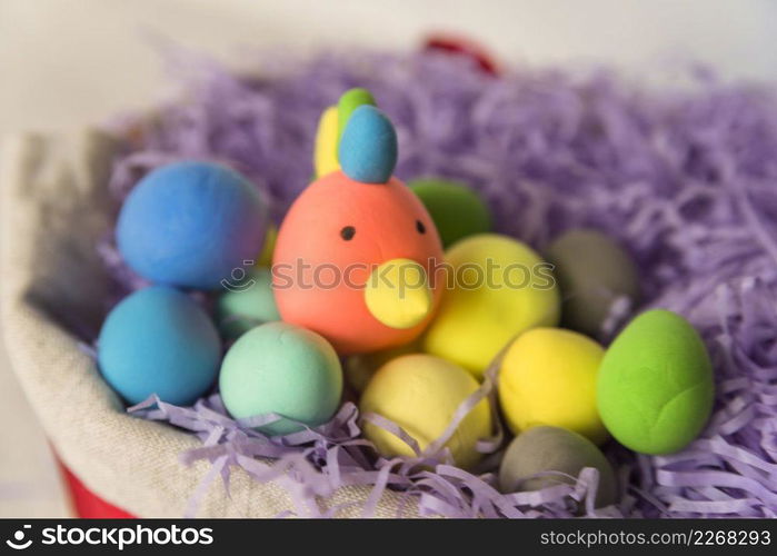 rooster eggs tinsel nest