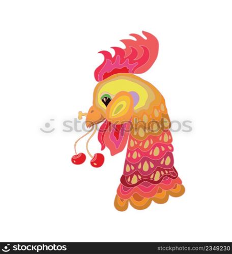 Rooster head logo mascot. Abstract cartoon illustration. Head of cartoon rooster isolated.