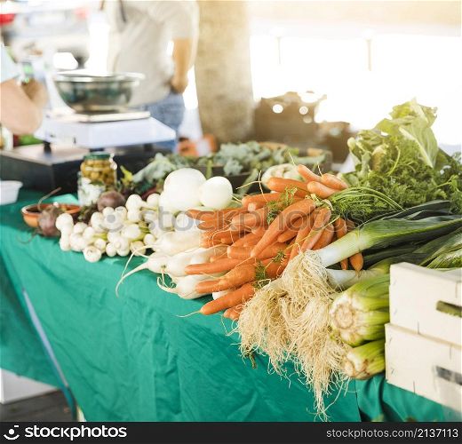 roots vegetable table sale grocery store market