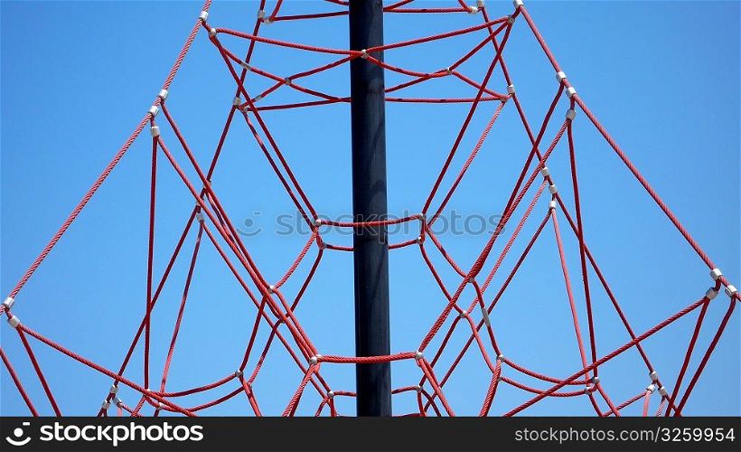 Rope climbing structure.
