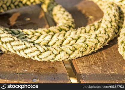 rope on an old plank