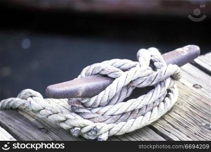 Rope Tied to Dock
