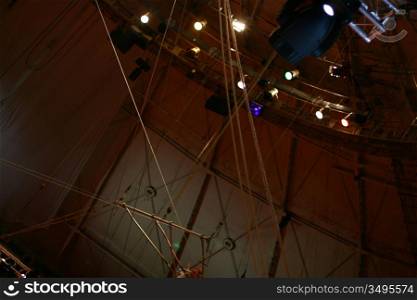 ropes in circus for life risk man