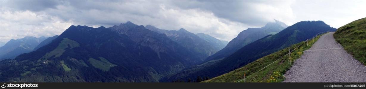 Rosad and mountain range in Lichtenstein
