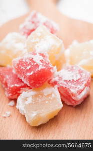 Rose and banana Turkish delight - sweet dessert