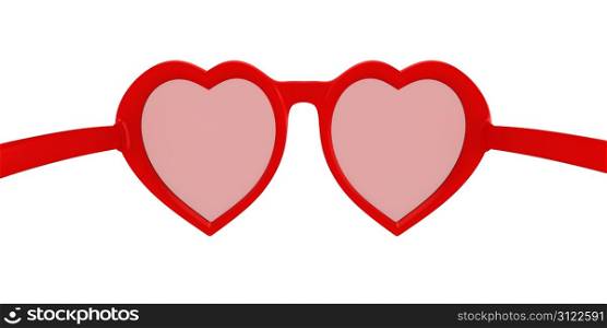 Rose colored glasses - symbol of hope, happiness and love