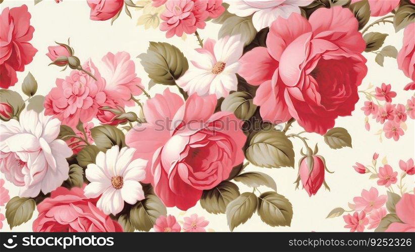 Rose flower background. Illustration Generative AI
