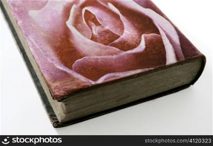 Rose printed on the cover of an old book