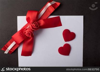 rose ribbon with white paper