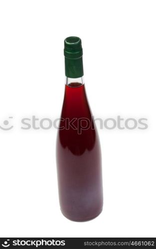 Rose wine bottle isolated on white background