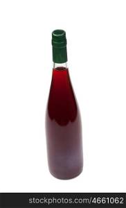 Rose wine bottle isolated on white background