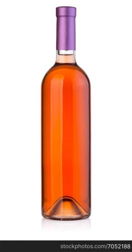 rose wine bottle isolated on white with clipping path