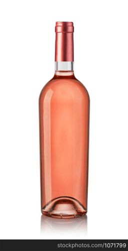 rose wine bottles isolated on white Background. rose wine bottles
