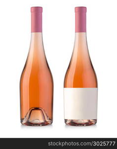 ROSE wine bottles isolated on white with clipping path