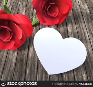 Roses Heart Showing Valentine&rsquo;s Day And Romantic