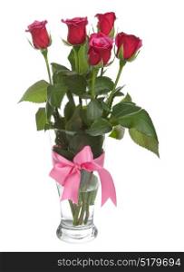 roses in vase isolated