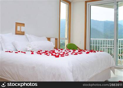 Roses on bed