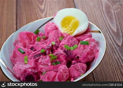 Rosolli - tradition Beetroot salad of Finland