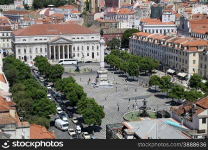 Rossio Square is the popular name of the Pedro IV Square in the city of Lisbon, in Portugal