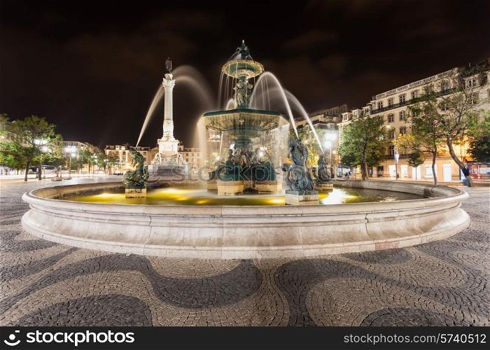 Rossio Square (Pedro IV Square) in the city of Lisbon, Portugal