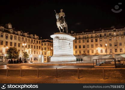 Rossio Square (Pedro IV Square) in the city of Lisbon, Portugal