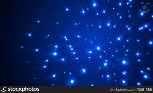 Rotating light dots over blue background. Loopable.