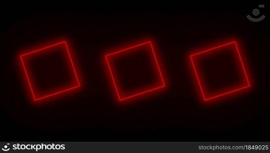Rotating red neon squares. 4K animation